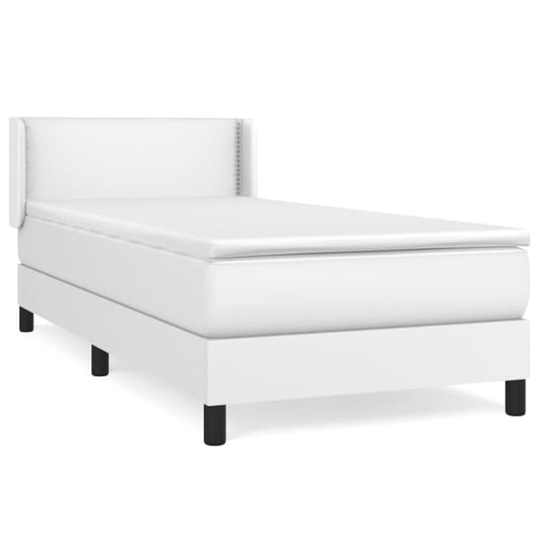 Ramsäng med madrass vit 80x200 cm konstläder