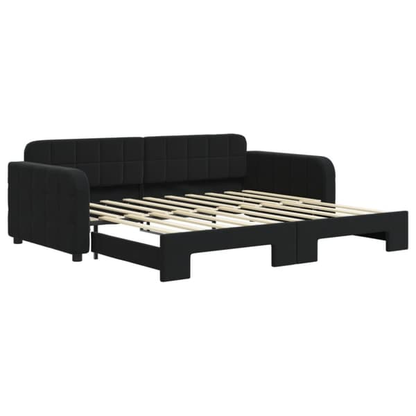 Dagbädd utdragbar svart 90x190 cm sammet