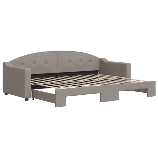 Dagbädd utdragbar taupe 80x200 cm tyg