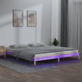 Miniatyrbild 1 av 2: Sängram LED 140x190 cm massivt trä