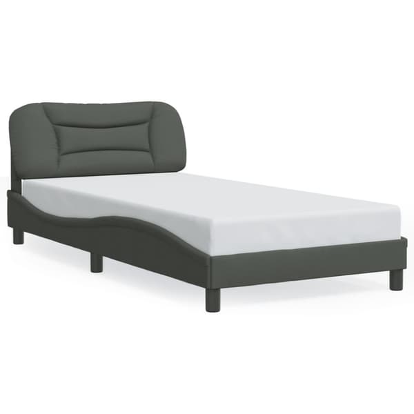 Sängram utan madrass mörkgrå 100x200 cm tyg