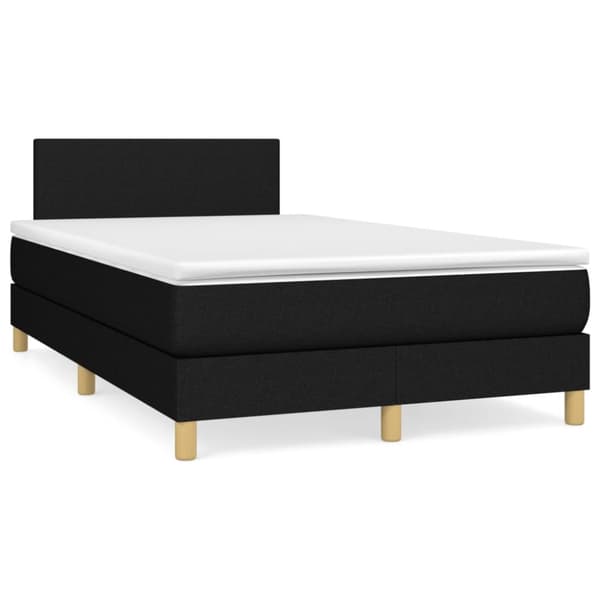 Ramsäng med madrass svart 120x190 cm tyg