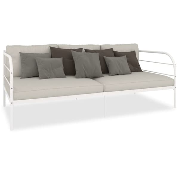 Dagbädd utan madrass vit metall 90x200 cm