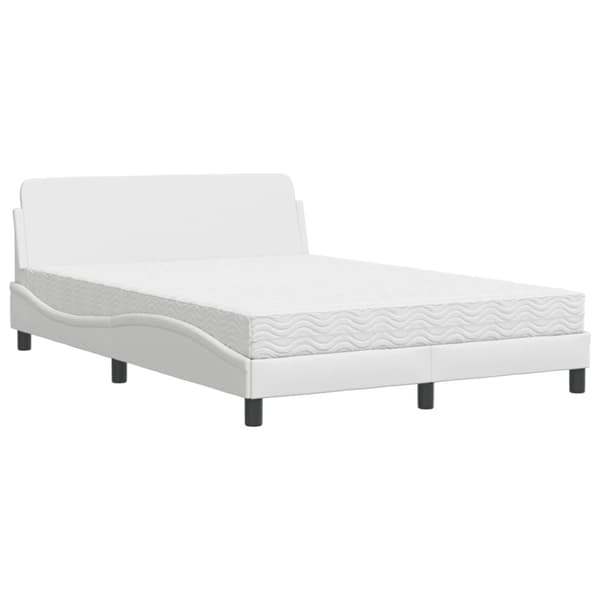 Säng med madrass vit 140x190 cm konstläder