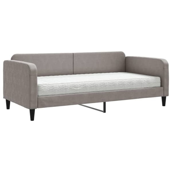 Dagbädd med madrass taupe 90x200 cm tyg