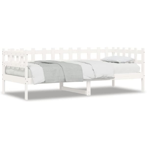 Dagbädd utan madrass vit 80x200 cm massiv furu