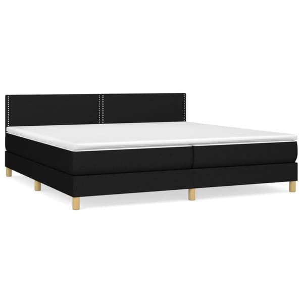 Ramsäng med madrass svart 200x200 cm tyg