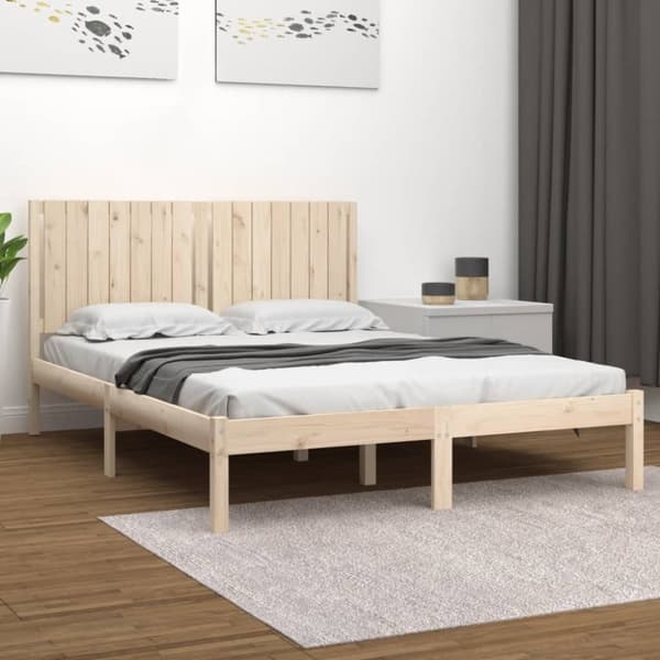 Sängram utan madrass 160x200 cm massiv furu