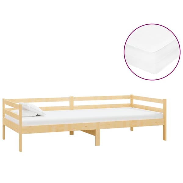 Dagbädd med madrass 90x200 cm massiv furu