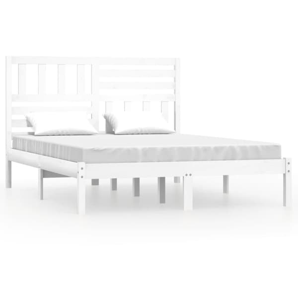 Sängram vit massiv furu 160x200 cm