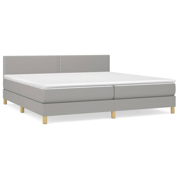 Ramsäng med madrass ljusgrå 200x200 cm tyg