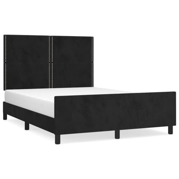 Sängram utan madrass svart 140x200 cm sammet
