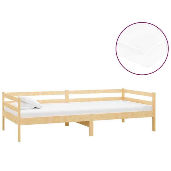 Dagbädd med madrass 90x200 cm massiv furu