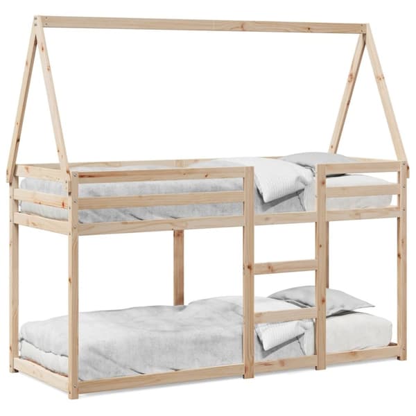 Våningssäng utan madrass 90x190 cm massiv furu