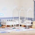 Miniatyrbild 2 av 2: Dagbädd med bänk och tak vit 80x200 cm massiv furu