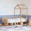 Miniatyrbild 1 av 2: Dagbädd med tak 80x200 cm massiv furu