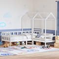 Miniatyrbild 1 av 2: Dagbädd med tak vit 90x190 cm massiv furu