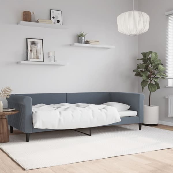 Dagbädd mörkgrå 90x200 cm sammet