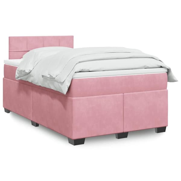 Ramsäng med madrass rosa 120x190 cm sammet