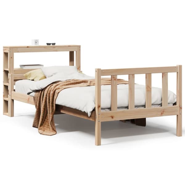 Sängram utan madrass 75x190 cm massiv furu
