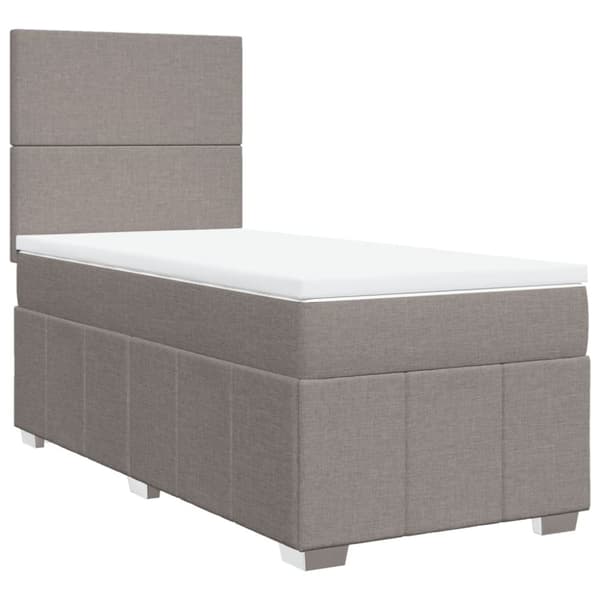 Ramsäng med madrass taupe 80x200 cm tyg
