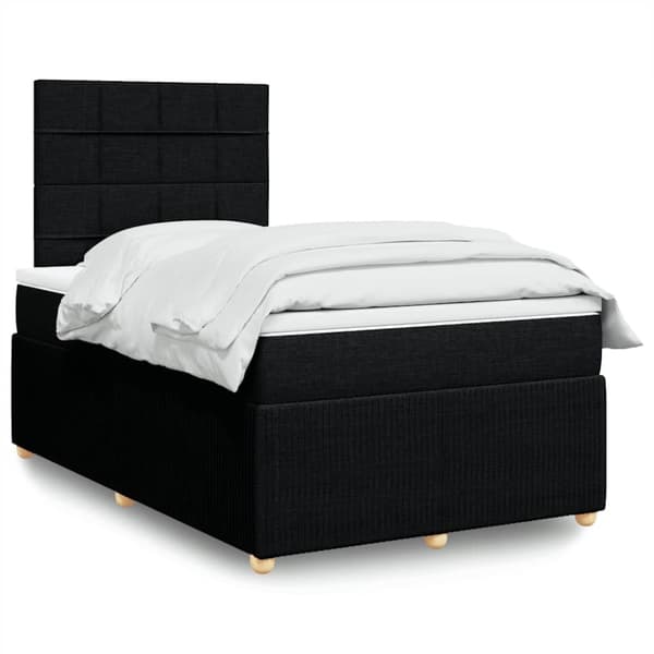 Ramsäng med madrass svart 120x190 cm tyg