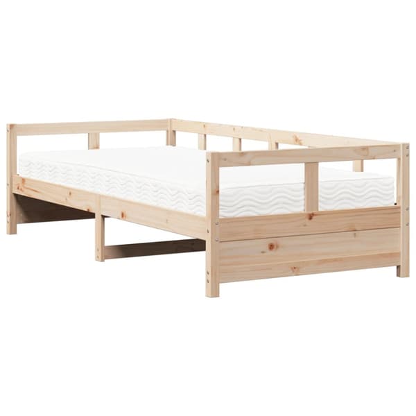 Dagbädd med madrass 90x200 cm massiv furu