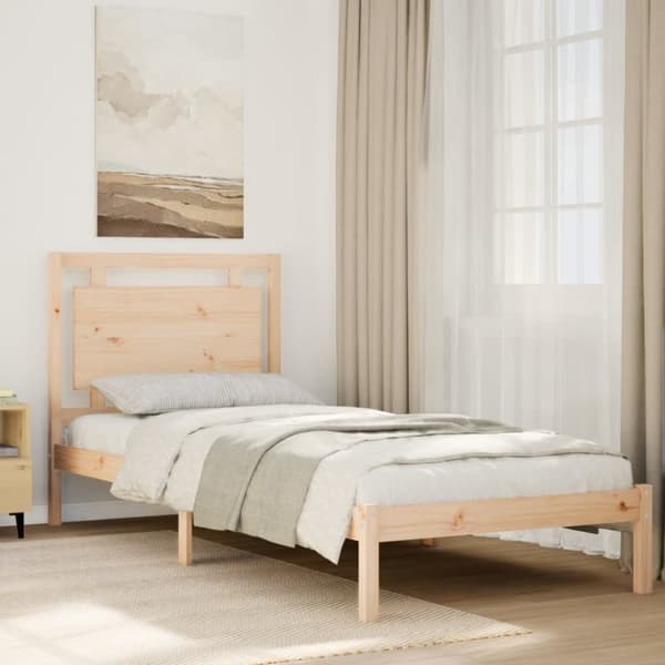 Sängram utan madrass extra lång 100x220 cm massivt trä