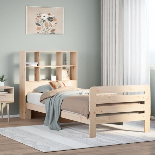 Sängram utan madrass 75x190 cm massiv furu