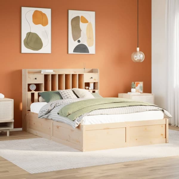 Sängram utan madrass 140x190 cm massiv furu