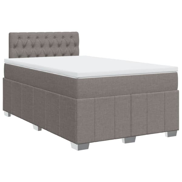Ramsäng med madrass taupe 120x200 cm tyg