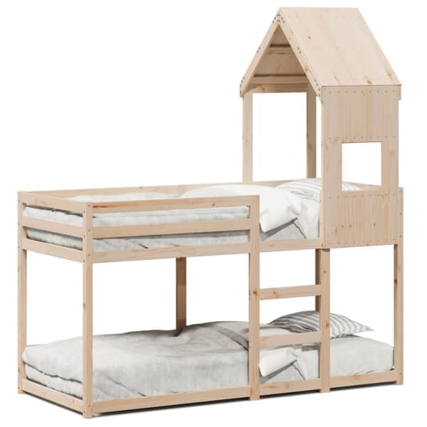 Våningssäng utan madrass 90x190 cm massiv furu