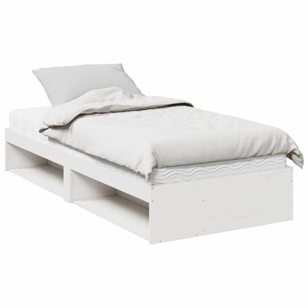 Dagbädd med madrass vit 90x200 cm massiv furu