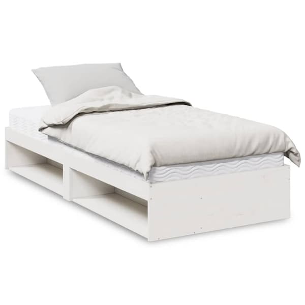 Dagbädd med madrass vit 90x200 cm massiv furu
