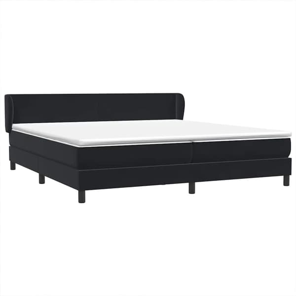 Resårsäng med madrasser svart 200x210 cm sammet