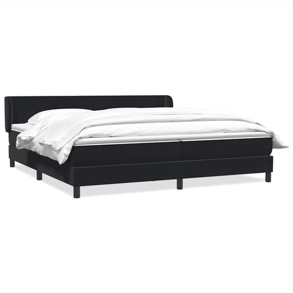 Resårsäng med madrasser svart 200x210 cm sammet