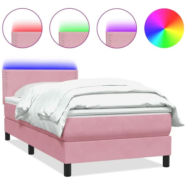 Ramsäng med madrass rosa 100x210 cm sammet