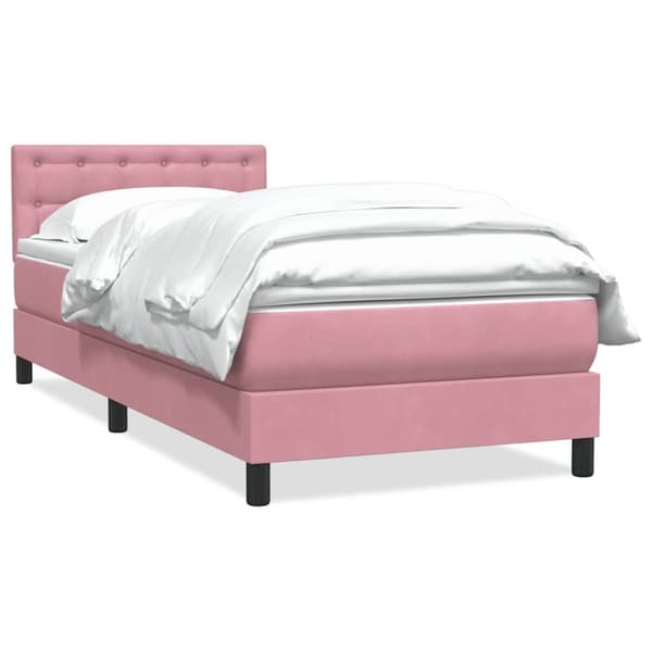 Ramsäng med madrass rosa 100x220 cm sammet