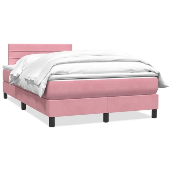 Ramsäng med madrass rosa 120x220 cm sammet