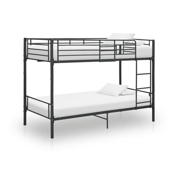 Våningssäng svart metall 90x200 cm
