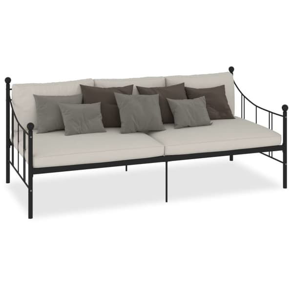 Dagbädd utan madrass svart metall 90x200 cm