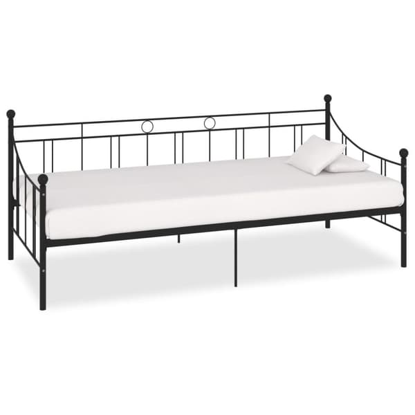 Dagbädd utan madrass svart metall 90x200 cm