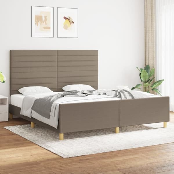 Sängram utan madrass taupe 180x200 cm tyg