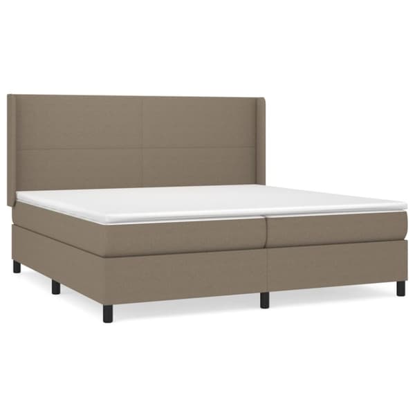 Ramsäng med madrass taupe 200x200 cm tyg