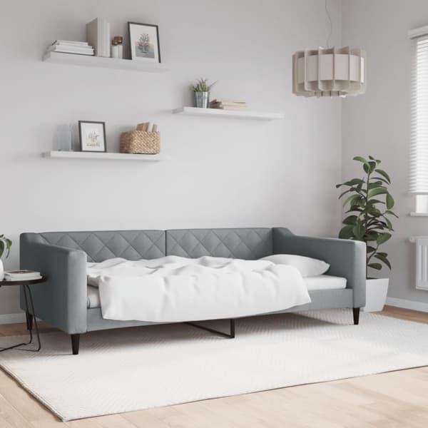 Dagbädd ljusgrå 100x200 cm tyg