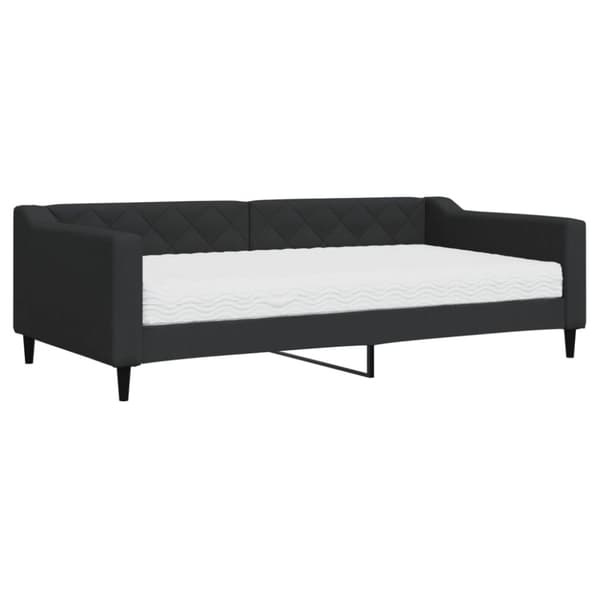 Dagbädd med madrass svart 100x200 cm tyg