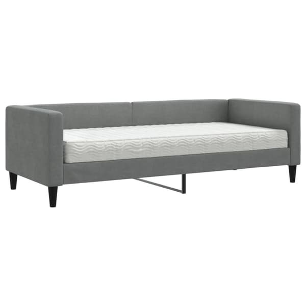 Dagbädd med madrass mörkgrå 80x200 cm tyg