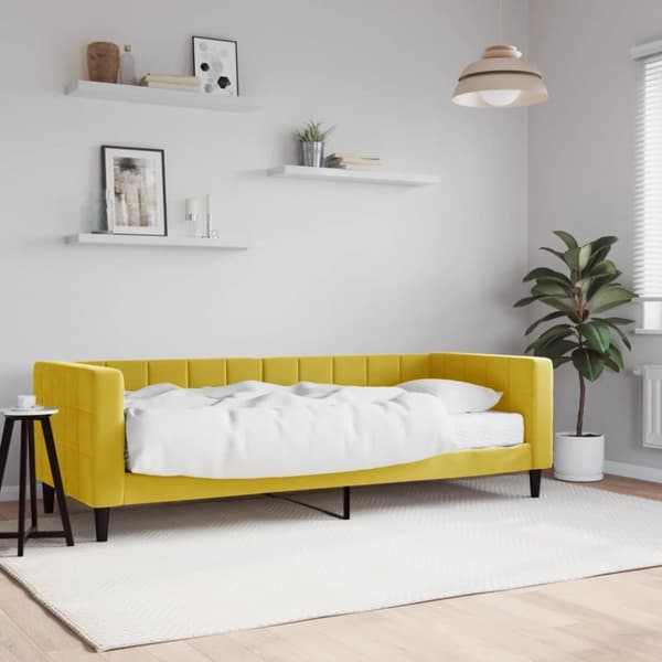 Dagbädd med madrass gul 80x200 cm sammet