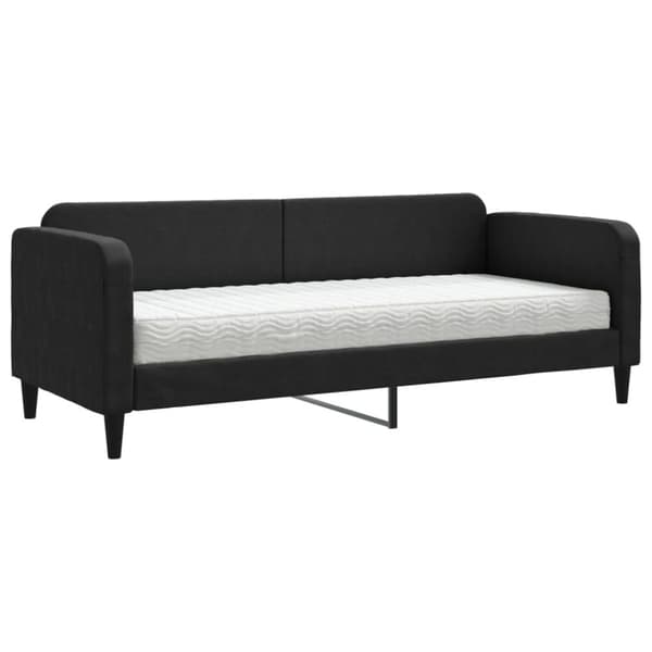 Dagbädd med madrass svart 80x200 cm tyg