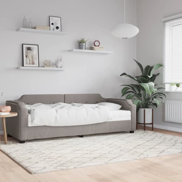 Dagbädd med madrass taupe 80x200 cm tyg